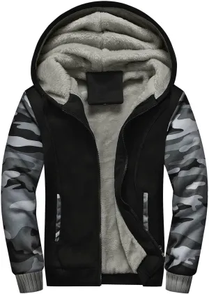 Ymosrh Men's Hooded Fashion Jacket Up Hoodies Sherpa Fleece Sweatshirts Jackets Full Casual Winter Work Coats Jacket
