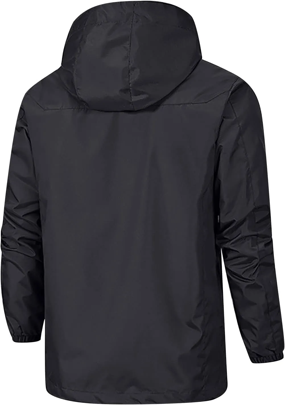 Ymosrh Men's Light Rain Jacket Raincoat With Hood Outdoor Shell Jacket Hiking Windbreaker Coats And Jackets, XL-5XL