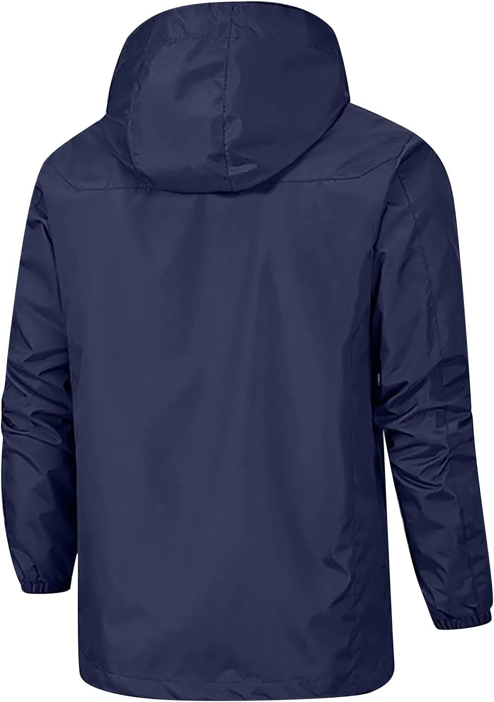 Ymosrh Men's Light Rain Jacket Raincoat With Hood Outdoor Shell Jacket Hiking Windbreaker Coats And Jackets, XL-5XL