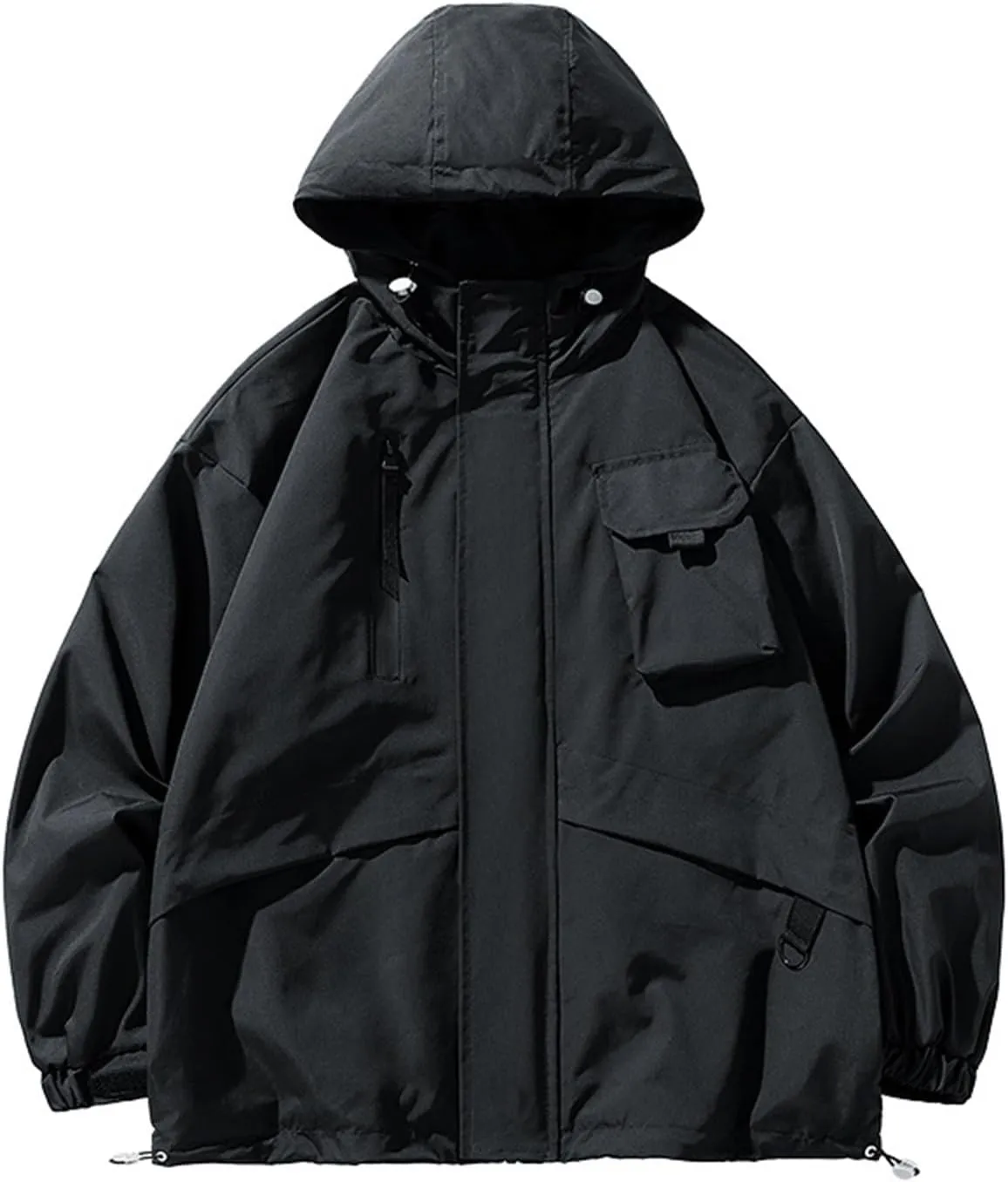 Ymosrh Men's Rain Coat Waterproof Lightweight Hooded Jacket Outdoor Raincoat Shell Jacket Hiking Travel Jacket, M-3XL