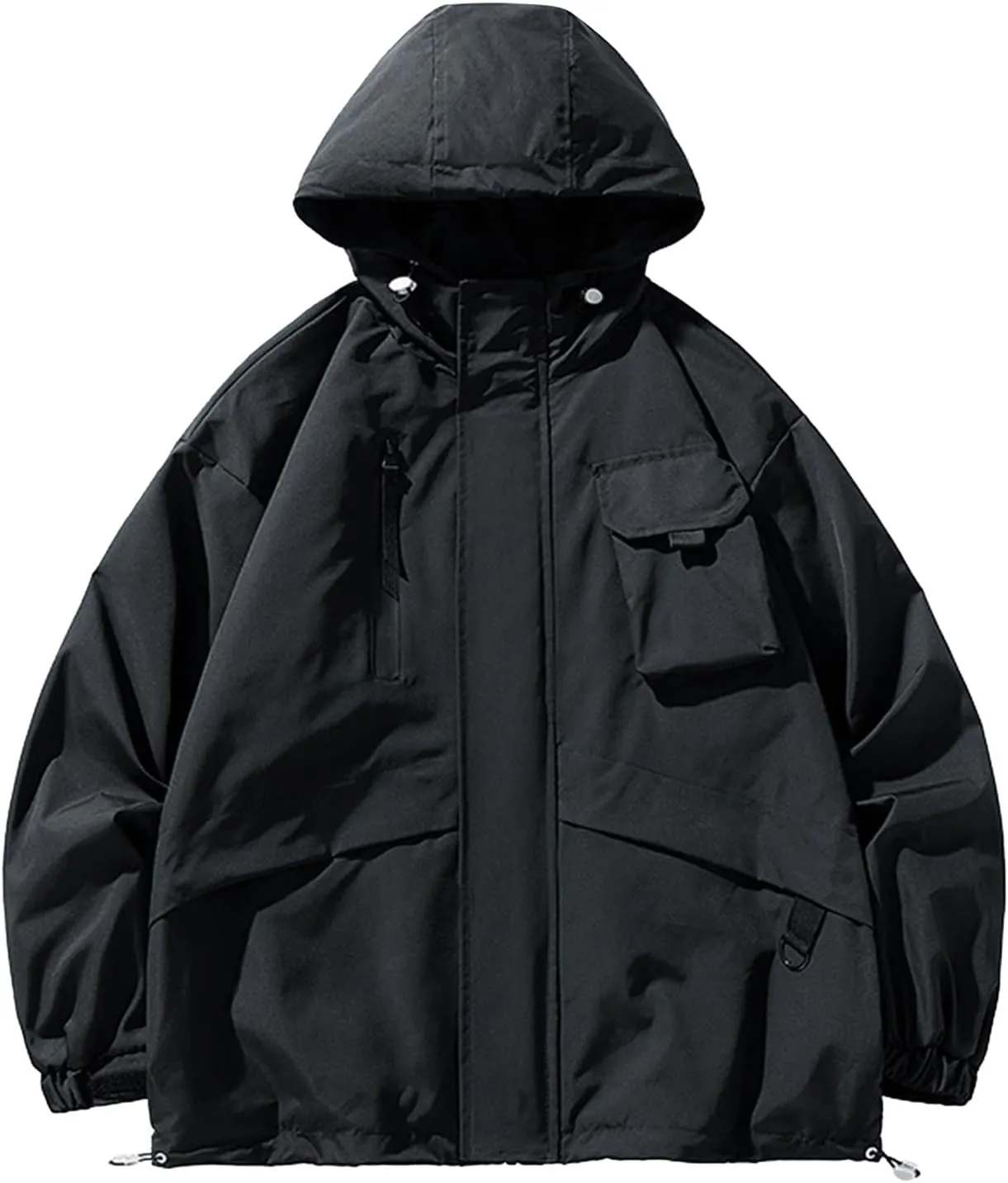Ymosrh Men's Rain Coat Waterproof Lightweight Hooded Jacket Outdoor Raincoat Shell Jacket Hiking Travel Jacket, M-3XL