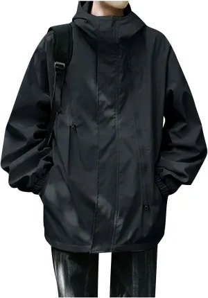 Ymosrh Men's Raincoats Waterproof With Hood Lightweight Mountain Sport Jacket Hooded Windbreaker Raincoat Jackets, M-3XL