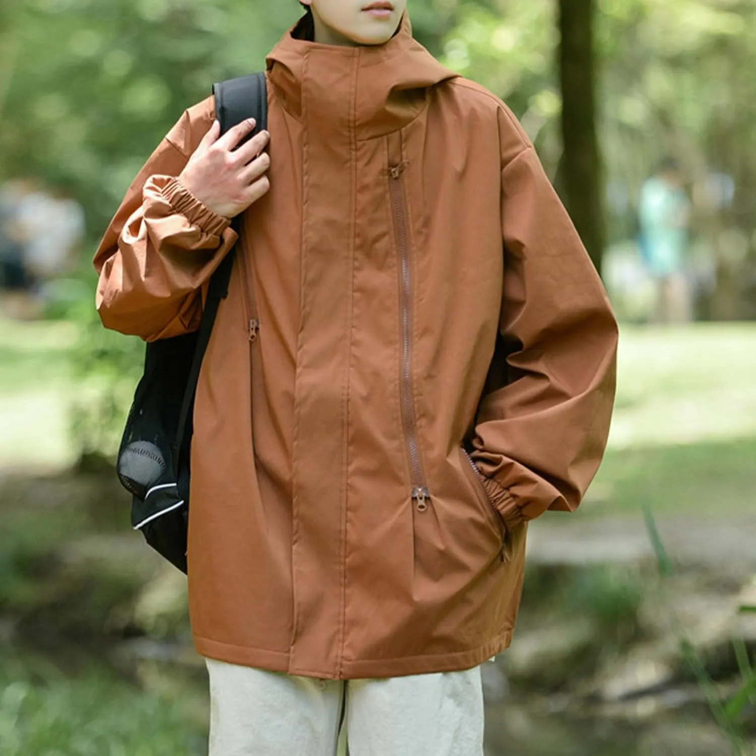 Ymosrh Men's Raincoats Waterproof With Hood Lightweight Mountain Sport Jacket Hooded Windbreaker Raincoat Jackets, M-3XL