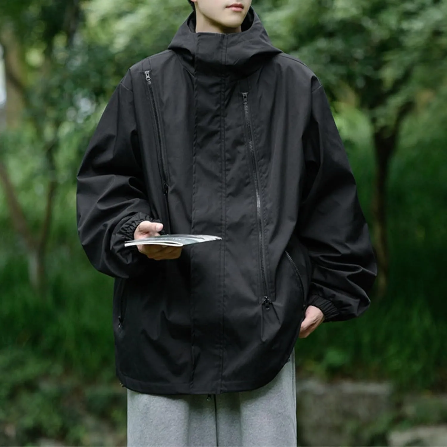 Ymosrh Men's Raincoats Waterproof With Hood Lightweight Mountain Sport Jacket Hooded Windbreaker Raincoat Jackets, M-3XL