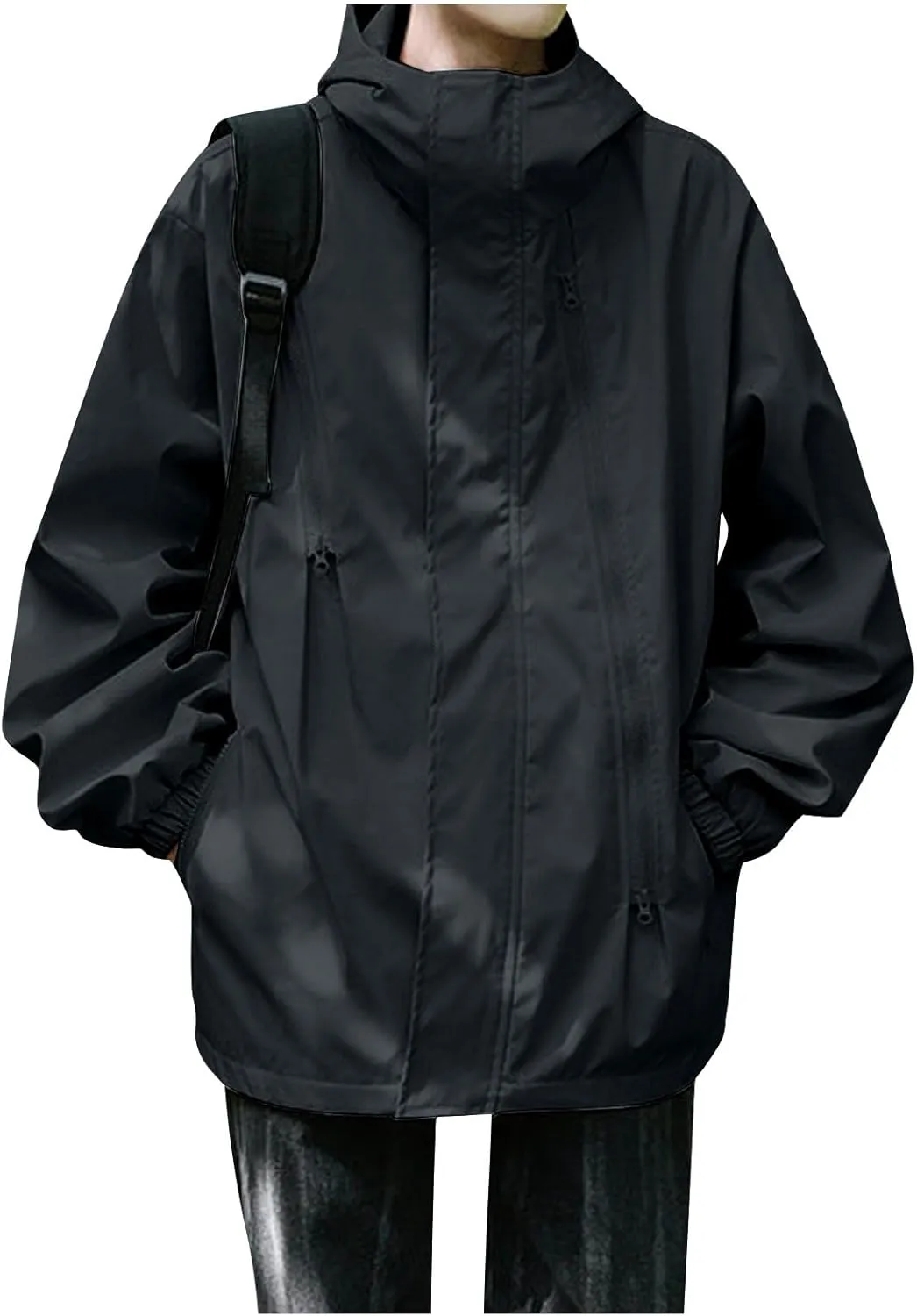 Ymosrh Men's Raincoats Waterproof With Hood Lightweight Mountain Sport Jacket Hooded Windbreaker Raincoat Jackets, M-3XL