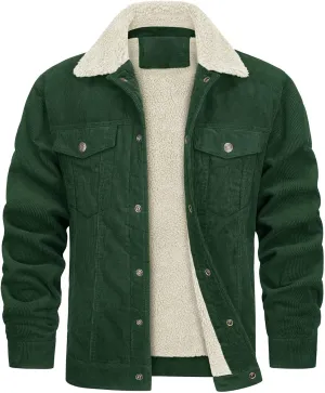 Ymosrh Men's Warm Winter Sherpa Trucker Jacket Turn-Down Collar Casual Fashion Denim Coats Work Jacket Outwear, S-2XL