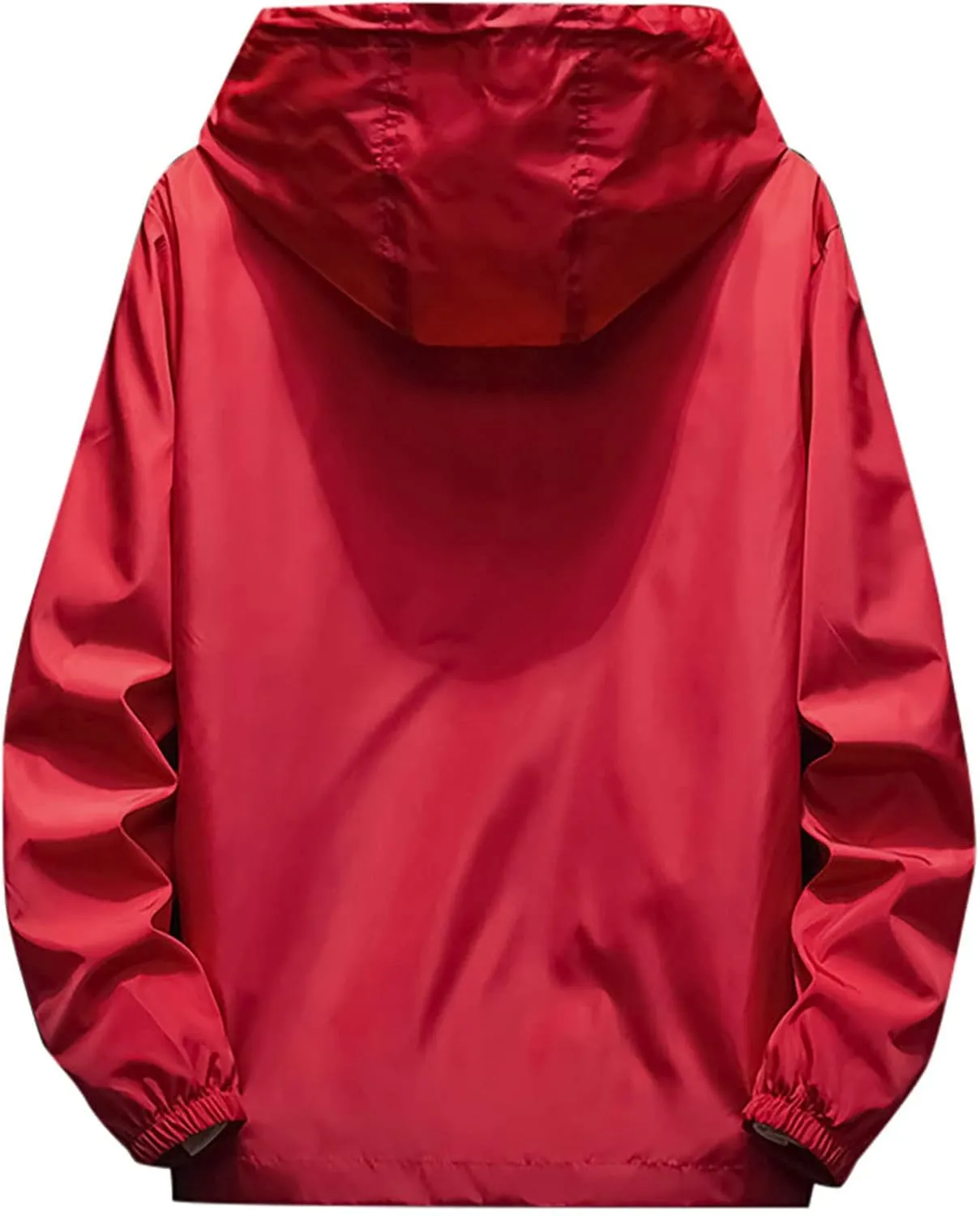 Ymosrh Men's Waterproof Jacket Casual Lightweight Full Zip Windproof Anorak Hoodie Rain Jackets Windbreaker, M-7XL
