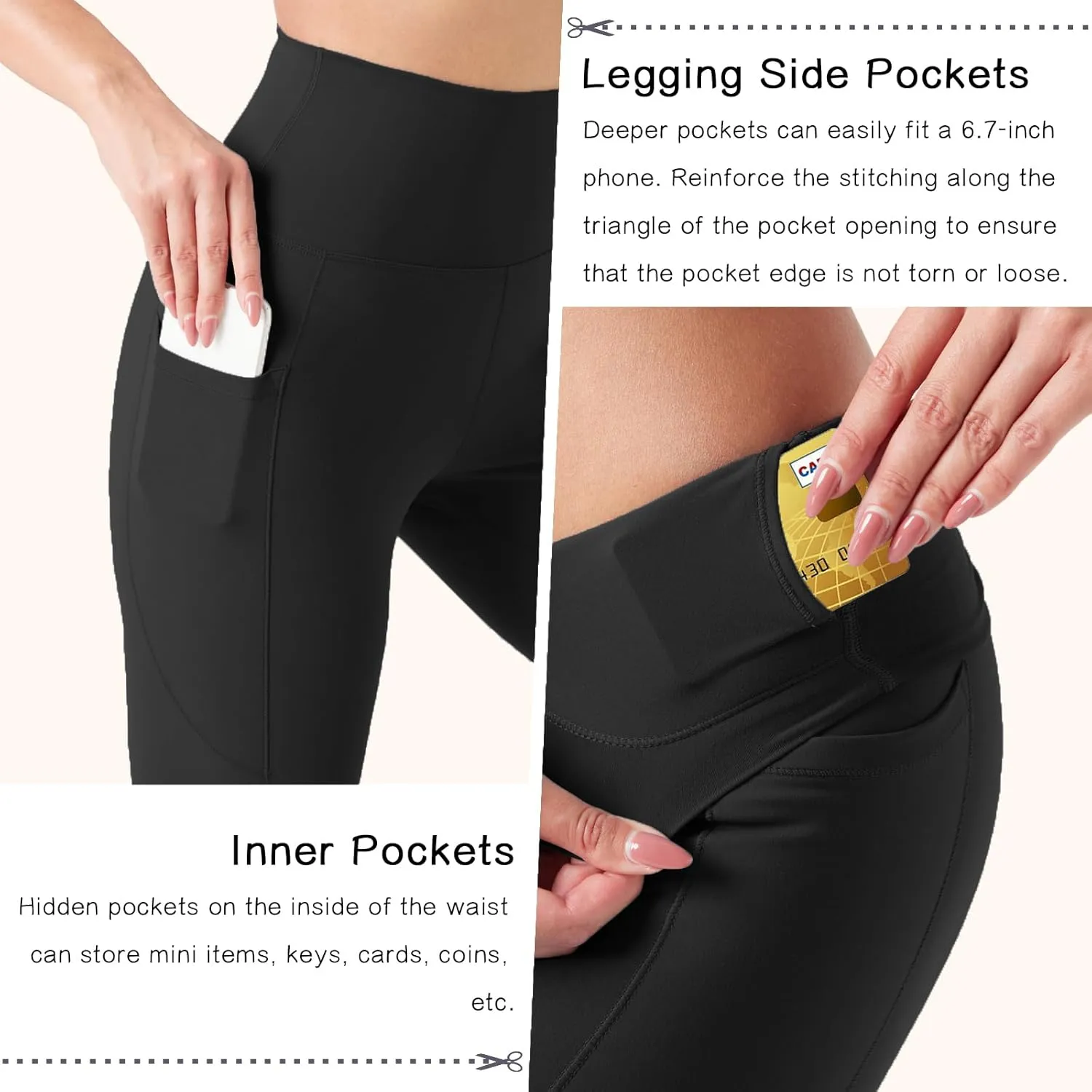 Yoga Leggings for Women Buttery Soft High Waisted Tummy Control Yoga Pants with Pockets Workout Gym Leggings