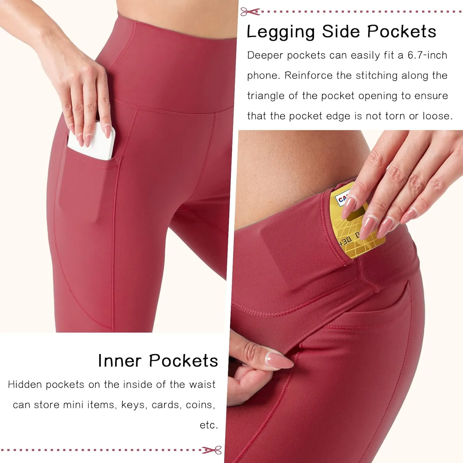 Yoga Leggings for Women Buttery Soft High Waisted Tummy Control Yoga Pants with Pockets Workout Gym Leggings