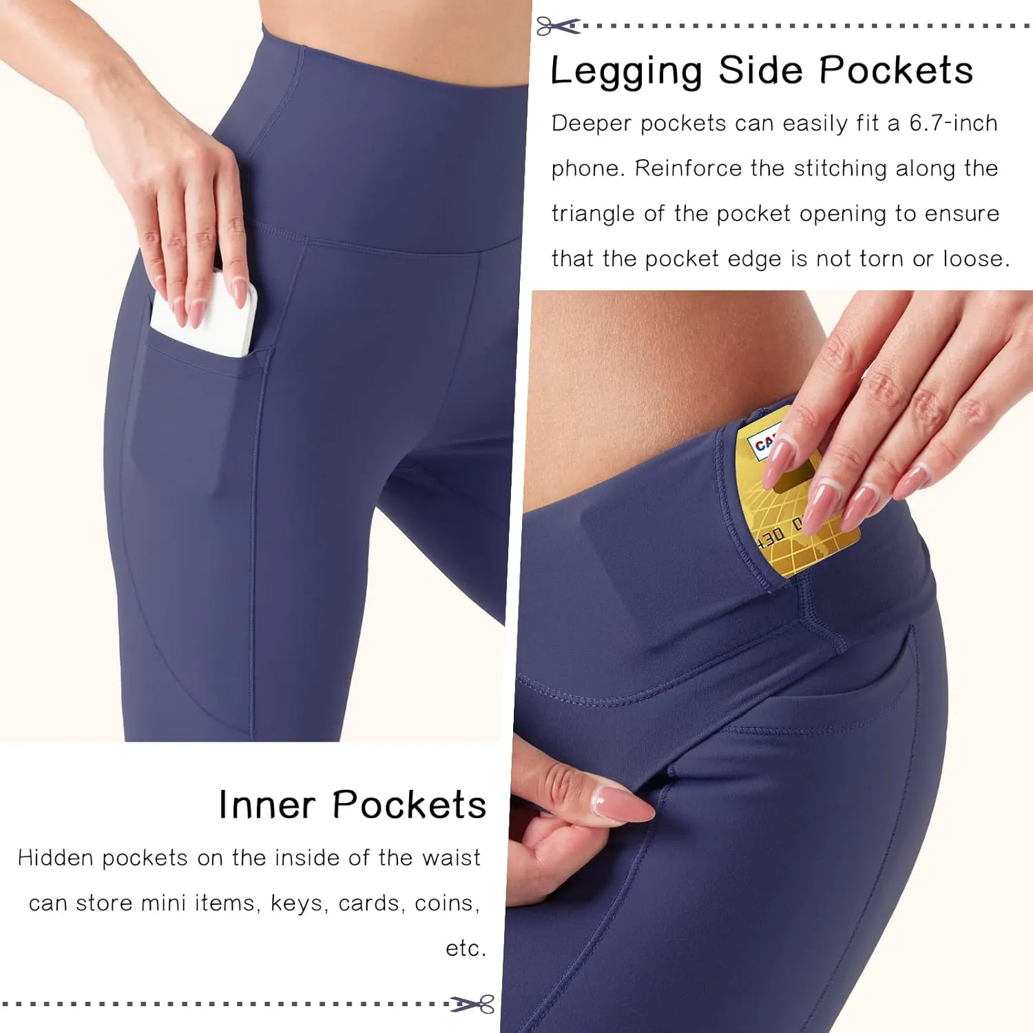 Yoga Leggings for Women Buttery Soft High Waisted Tummy Control Yoga Pants with Pockets Workout Gym Leggings