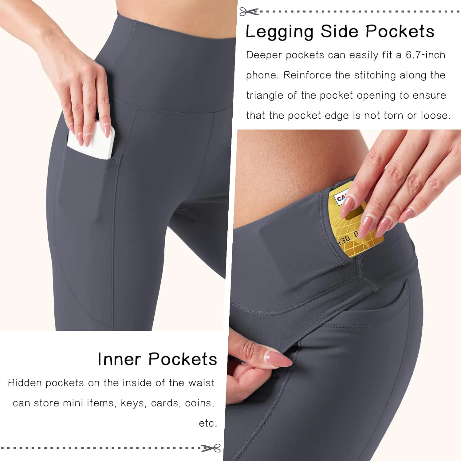 Yoga Leggings for Women Buttery Soft High Waisted Tummy Control Yoga Pants with Pockets Workout Gym Leggings