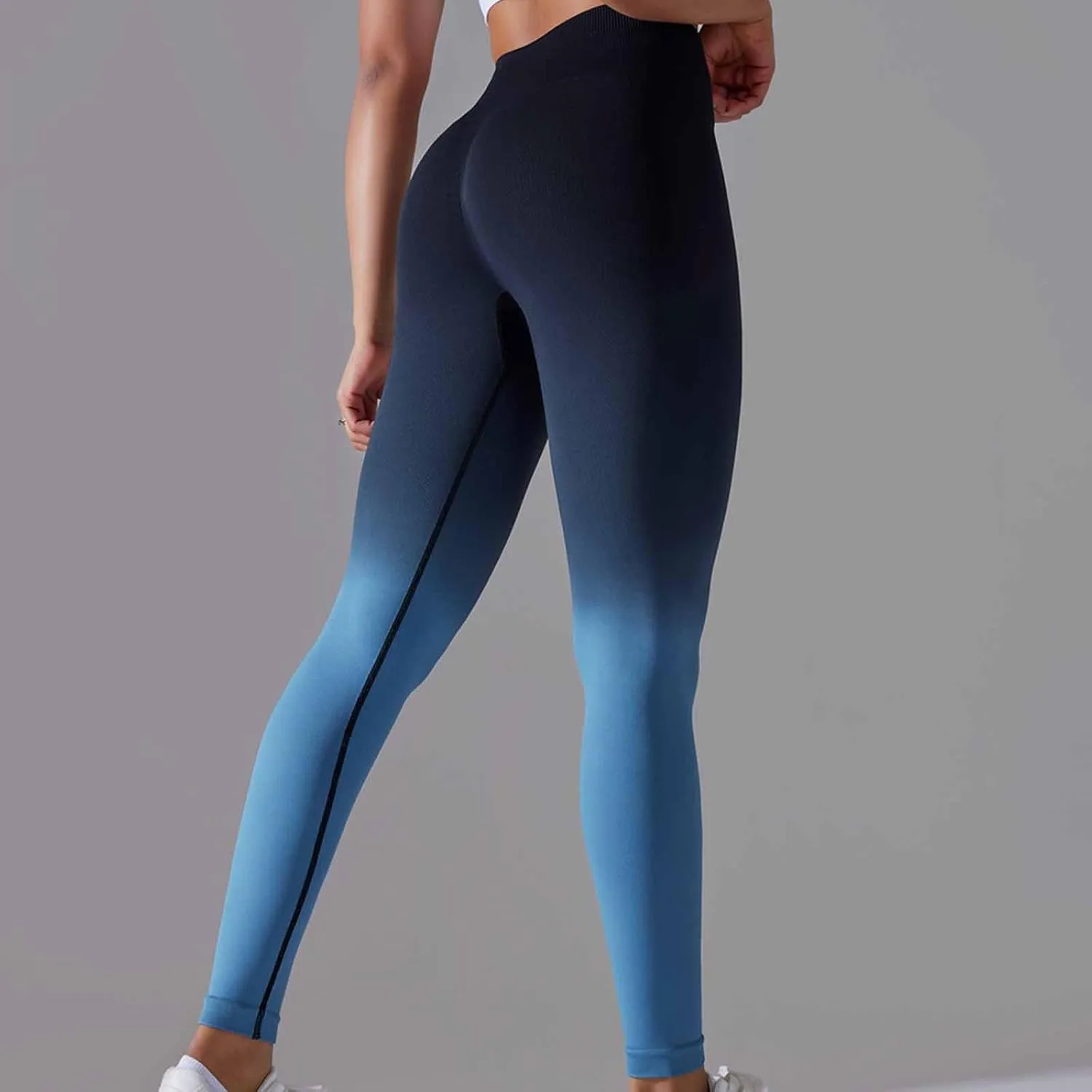 Yoga Pants for Women Compression Tights High Waist Gym Leggings Gradient Workout Trousers Exercise Gym Fitness Bottoms
