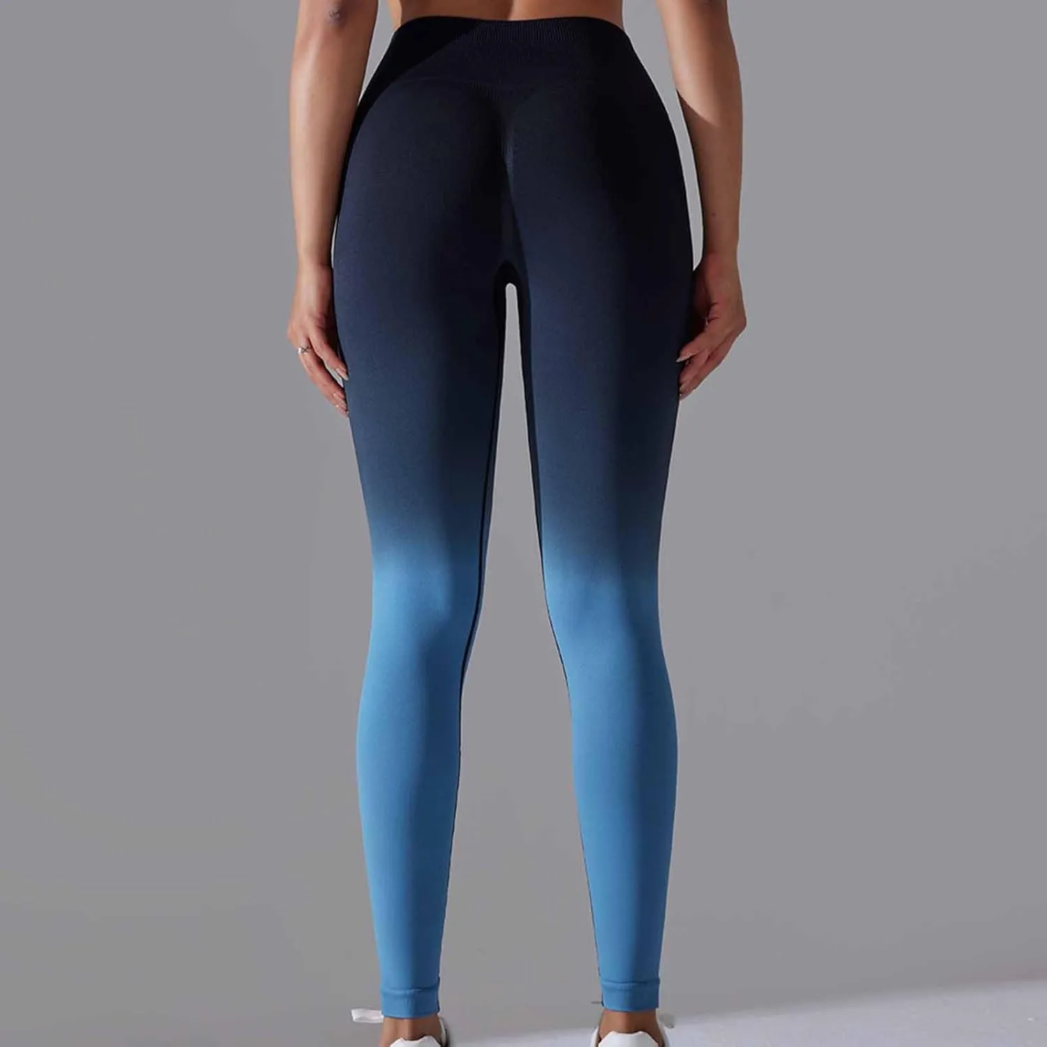 Yoga Pants for Women Compression Tights High Waist Gym Leggings Gradient Workout Trousers Exercise Gym Fitness Bottoms