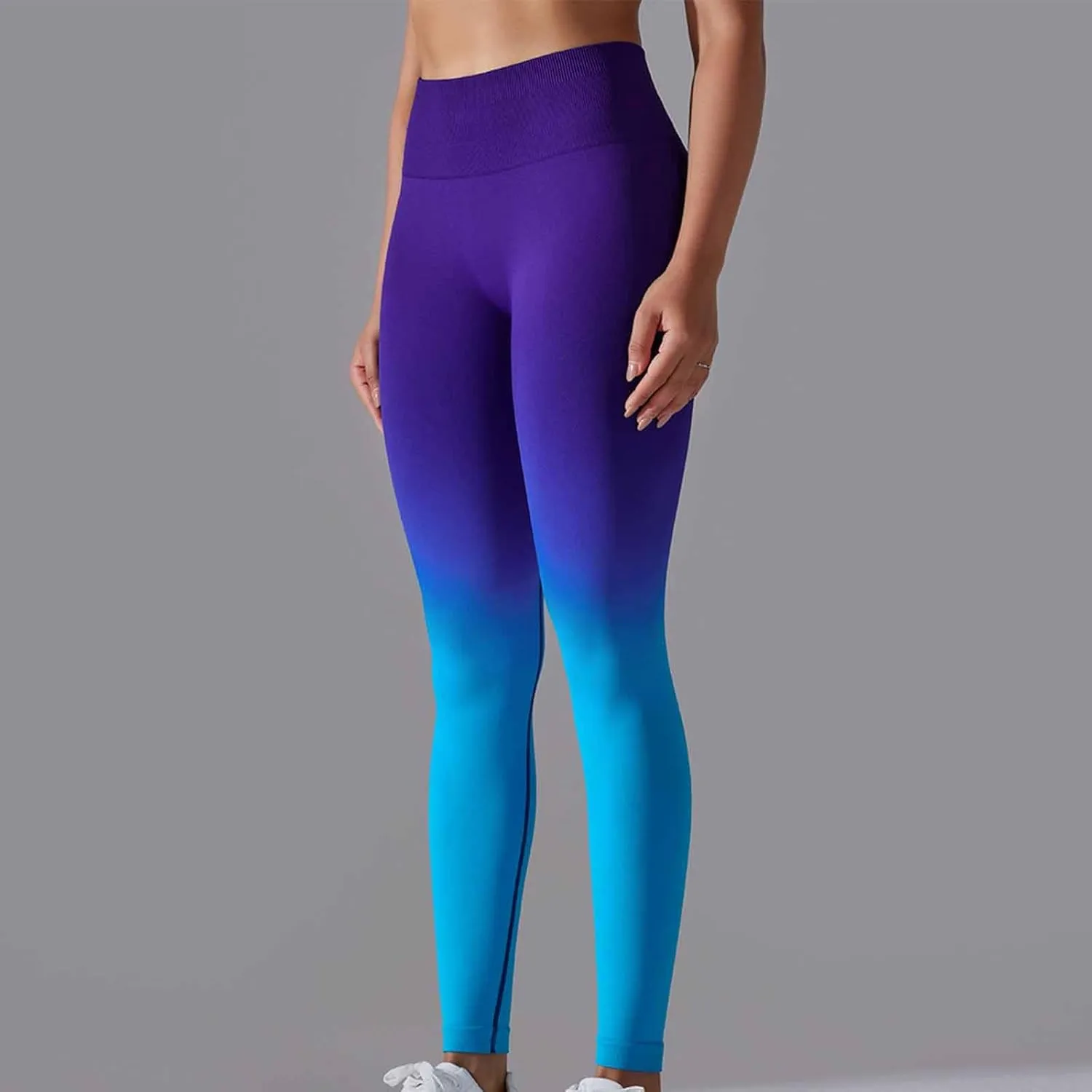 Yoga Pants for Women Compression Tights High Waist Gym Leggings Gradient Workout Trousers Exercise Gym Fitness Bottoms