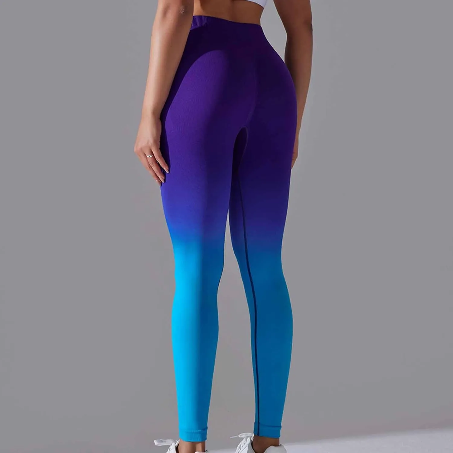 Yoga Pants for Women Compression Tights High Waist Gym Leggings Gradient Workout Trousers Exercise Gym Fitness Bottoms