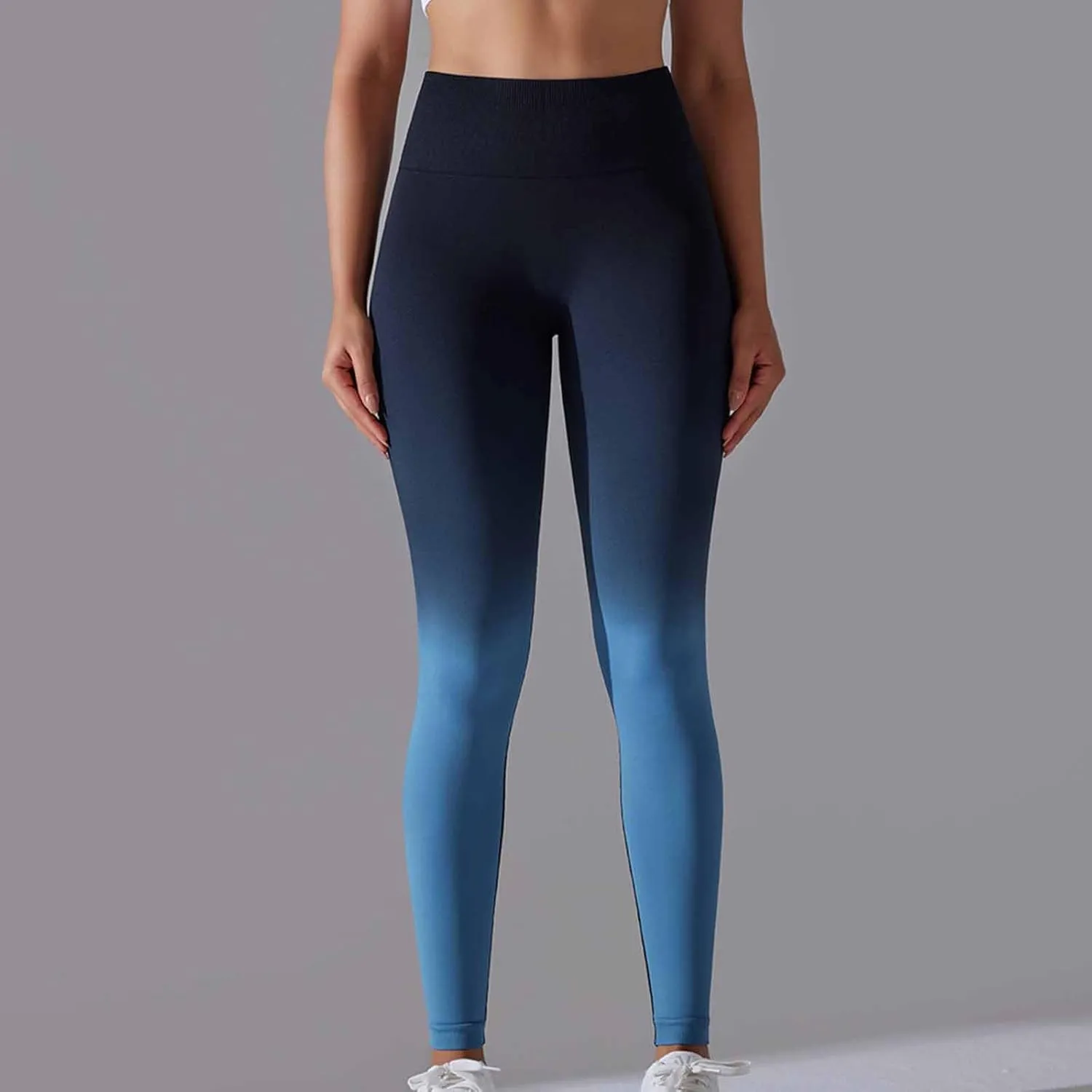 Yoga Pants for Women Compression Tights High Waist Gym Leggings Gradient Workout Trousers Exercise Gym Fitness Bottoms