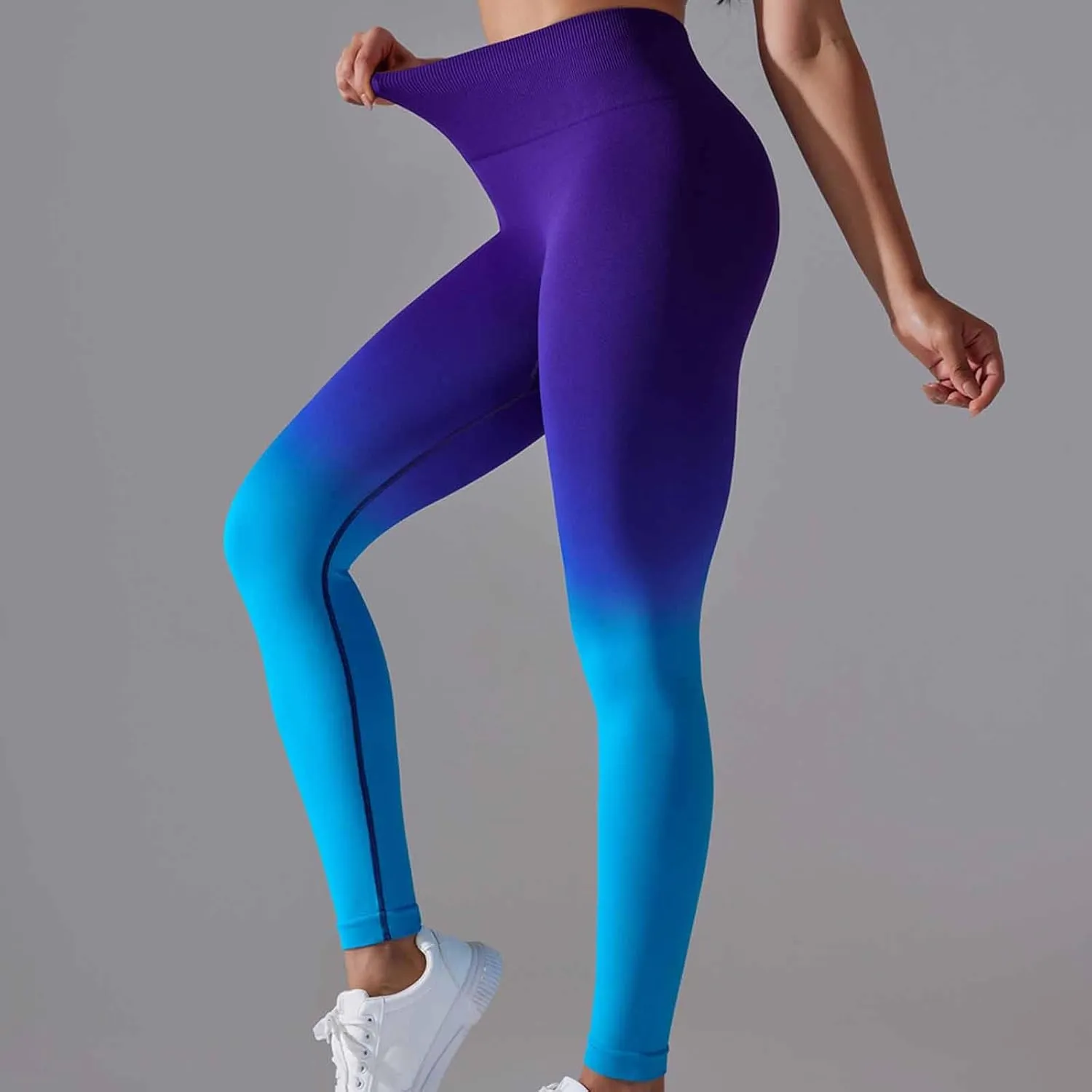 Yoga Pants for Women Compression Tights High Waist Gym Leggings Gradient Workout Trousers Exercise Gym Fitness Bottoms