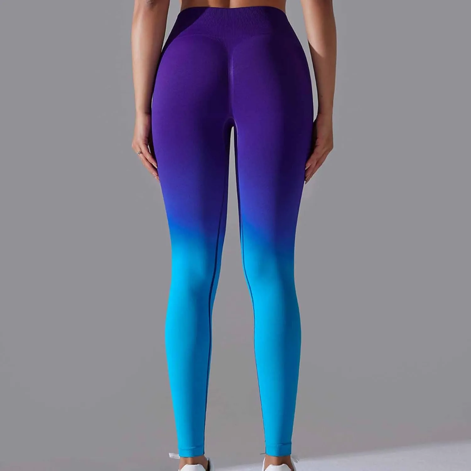 Yoga Pants for Women Compression Tights High Waist Gym Leggings Gradient Workout Trousers Exercise Gym Fitness Bottoms