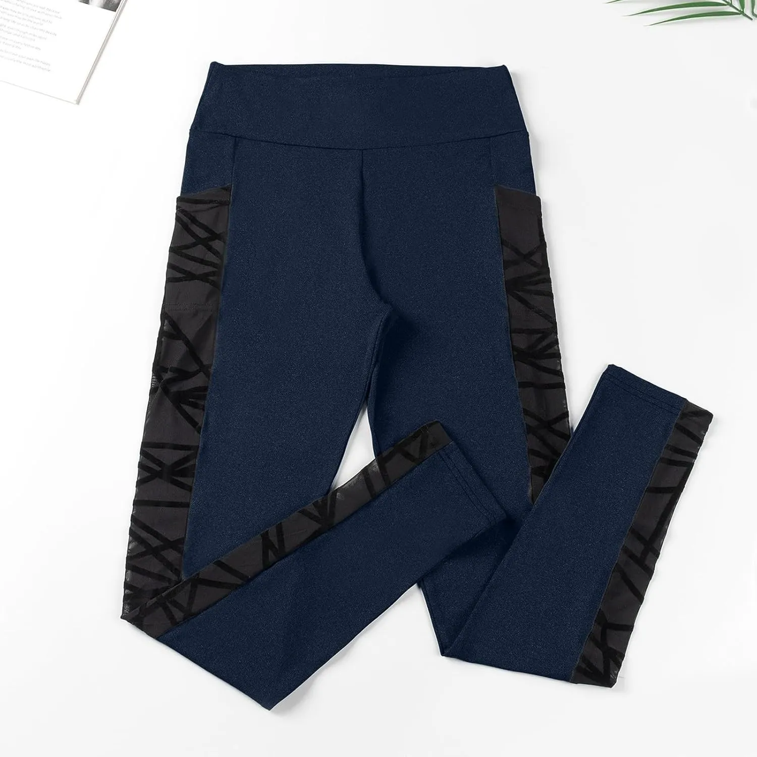Yoga Pants Women High Waist Flare Leggings Wide Straight Leg Sports Trousers Flared Trousers with Pocket for Yoga