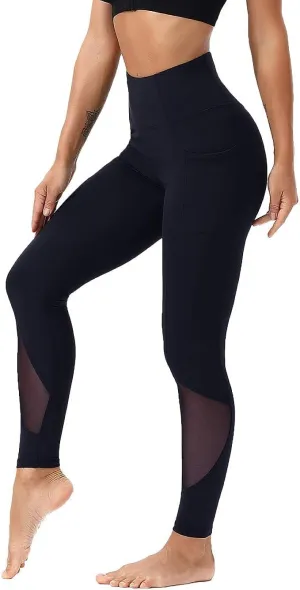 Yoga Pants-Workout Leggings for Women with Pockets High Waisted Tummy Control Postpartum Athletic Gym Leggings