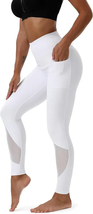 Yoga Pants-Workout Leggings for Women with Pockets High Waisted Tummy Control Postpartum Athletic Gym Leggings