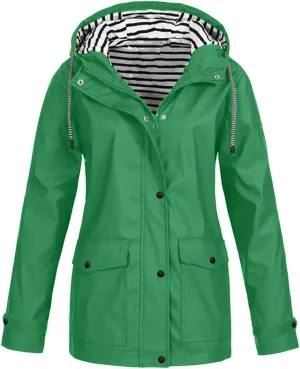 ZEFOTIM Rain Jackets for Women Waterproof with Hood Lightweight Casual Anorak Travel Hiking Coats with Pockets 720