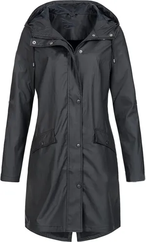 ZEFOTIM Womens Rain Jacket with Hood Waterproof Light Weight Casual Raincoat with Pockets Zip Up Hiking Jackets Clothes